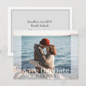 Moderne Trouwkaart Save the Date Foto Postkaart (Voorkant / Achterkant)