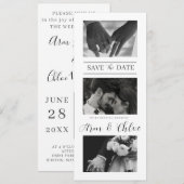 Moderne Trouwkaart Save The Date Fotocollage (Voorkant / Achterkant)