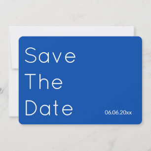 Moderne Trouwkaart 'Save the Date' in kobaltblauw Save The Date