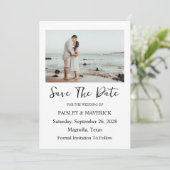 Moderne Trouwkaart 'Save The Date' met foto Save The Date (Staand voorkant)