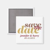 Moderne trouwkaart save the date mocha lichtbruin magneet (Voorkant / Achterkant)
