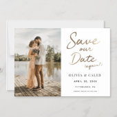 Moderne Trouwkaart Sla onze datum opnieuw op Magne Magnetische Uitnodiging (Voorkant)