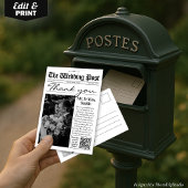 Moderne Trouwkaart, Trouwkrant Bedankkaart