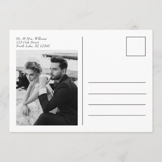 Moderne Trouwkaart, Trouwkrant Bedankkaart (Achterkant)