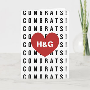 Moderne trouwkaart voor het feliciteren van nieuwe feestdagen kaart