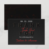 Moderne Trouwkaart Zwart-Wit Bedankje RSVP Kaartje (Voorkant / Achterkant)