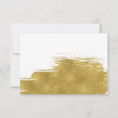 Moderne trouwkaarthouder met gouden penseelstreek kaart (Achterkant)