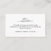 Moderne trouwkleding kledingcode informatiekaartje (Voorkant)