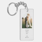 Moderne Trouwkoppel Jubileum 3 Foto Collage Sleutelhanger (Voorkant Links)