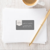 Moderne trouwlint adreskaart etiket (Insitu)