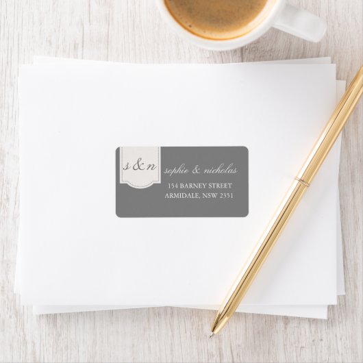 Moderne trouwlint adreskaart etiket (Insitu)