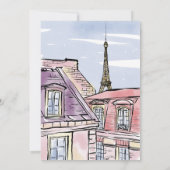 Moderne Trouwlocatie Parijs Eiffeltoren Invi Kaart (Achterkant)