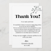 Moderne trouwlocatie plaatsing bedankkaart aankondiging (Voorkant / Achterkant)