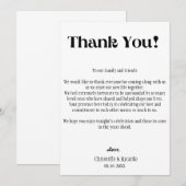 Moderne trouwlocatie plaatsing dankkaart aankondiging (Voorkant / Achterkant)