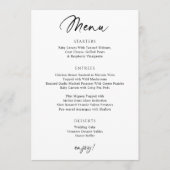Moderne Trouwmenu Eenvoudig Handgeschreven Menu (Voorkant)