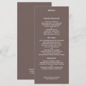 Moderne Trouwmenu met Boomstam Menu (Voorkant / Achterkant)