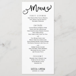 Moderne Trouwmenu's | Rustieke Typografie (Zwart) Menu