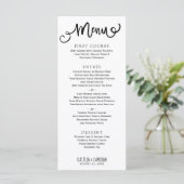 Moderne Trouwmenu's | Rustieke Typografie (Zwart) Menu (Staand voorkant)