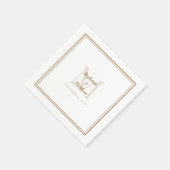 Moderne Trouwnamen Datum Monogram Roestbruin Servet (Hoek)