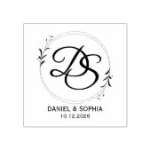 Moderne trouwnamen & ronde retouradres rubberstempel (Afrduk)