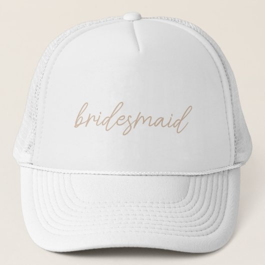 Moderne Trouwpartij | Beige Schrift Trucker Pet (Voorkant)