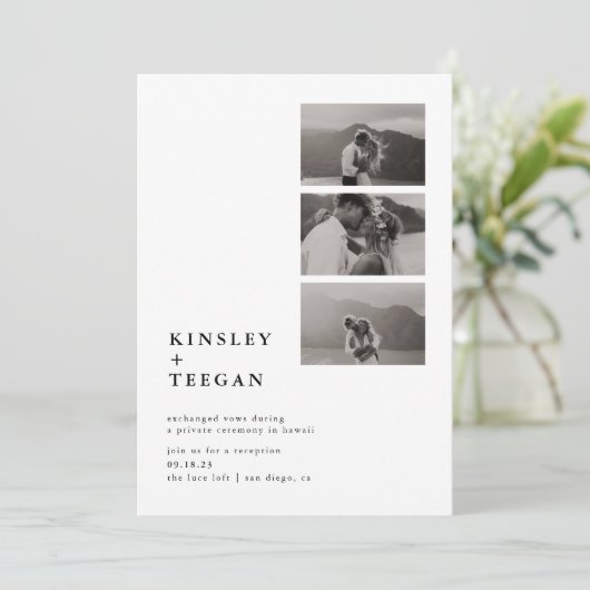 Moderne Trouwplannen Aankondiging met Foto's (Staand voorkant)