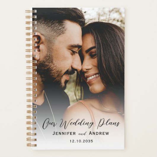 Moderne trouwplanner met foto & kalligrafie planner (Voorkant)