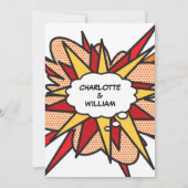 Moderne Trouwplezier Stijlvolle Stripboek Kaart (Achterkant)