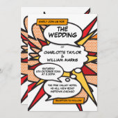 Moderne Trouwplezier Stijlvolle Stripboek Kaart (Voorkant / Achterkant)