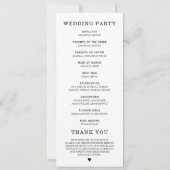 Moderne Trouwprogramma Sjabloon Kaart (Achterkant)