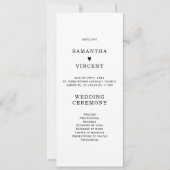 Moderne Trouwprogramma Sjabloon Kaart (Voorkant)