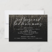 Moderne Trouwreceptie Champagne Glitter Kaart (Voorkant)