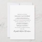 Moderne trouwreceptie foto kaart (Achterkant)