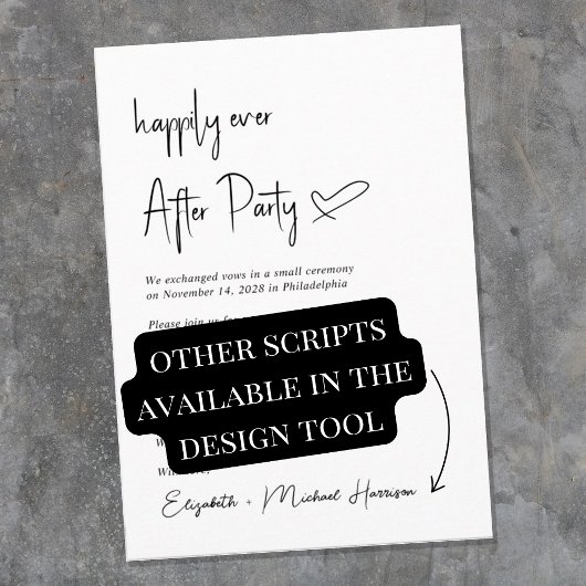 Moderne trouwreceptie met Happily Ever After Kaart