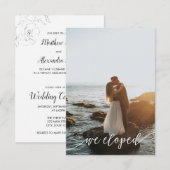 Moderne Trouwreceptie Uitnodiging na Elopement (Voorkant / Achterkant)