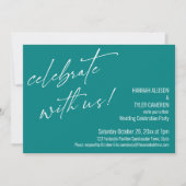 Moderne Trouwreceptie Vier Ons Feest met ons Groen Kaart (Voorkant)