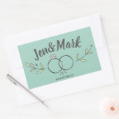 Moderne Trouwring Doodle Save the Date Rechthoekige Sticker (Envelop)
