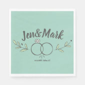 Moderne trouwring Doodle Servet (Voorkant)