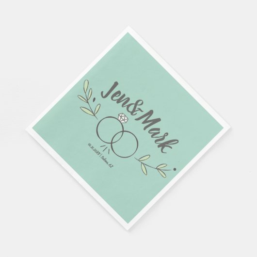 Moderne trouwring Doodle Servet (Hoek)