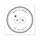 Moderne Trouwringen Monogram Save the Date Rond Zelfinktende Stempel (Design)