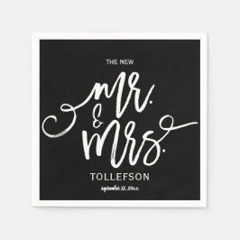 Moderne Trouwservetten | Borsteltypografie (Zwart) Servetten
