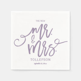 Moderne Trouwservetten | Brush Script (Lavendel) Servetten