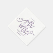 Moderne Trouwservetten | Brush Script (Lavendel) Servetten (Hoek)