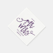 Moderne Trouwservetten | Brush Script (Pruim) Servet (Hoek)