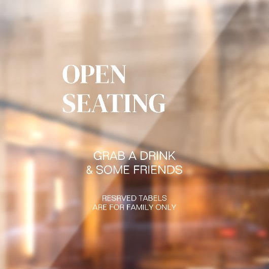 Moderne Trouwspiegel Decal Open Zitplaatsen (Vel 2)