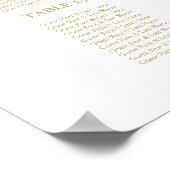 Moderne trouwstoelindeling met goud folie bord poster (Hoek)