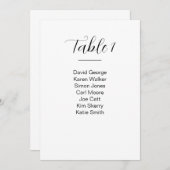 Moderne Trouwstoelindeling Tafelnummer (Voorkant / Achterkant)