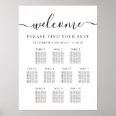 Moderne trouwstoelindeling voor 10 tafels poster (Voorkant)