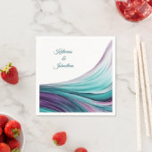 Moderne Trouwtafel Decor-Paarse en Blauwgroen- Servet (Insitu)