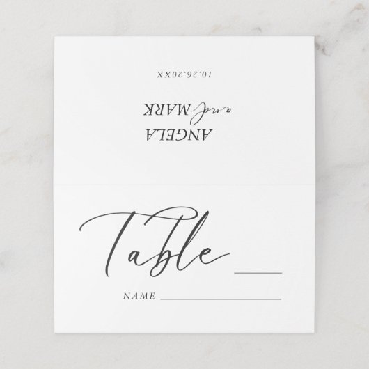 Moderne Trouwtafel Nummer Plaats Kaart Plaatskaartje (Buitenkant ongevouwen)